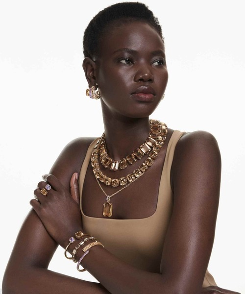 高級感 注目スワロフスキーSwarovski Fit ラージ　ゴールド ピアス SWAROVSKI ピアス 「公式」「スワロフスキー」Millenia ドロップ