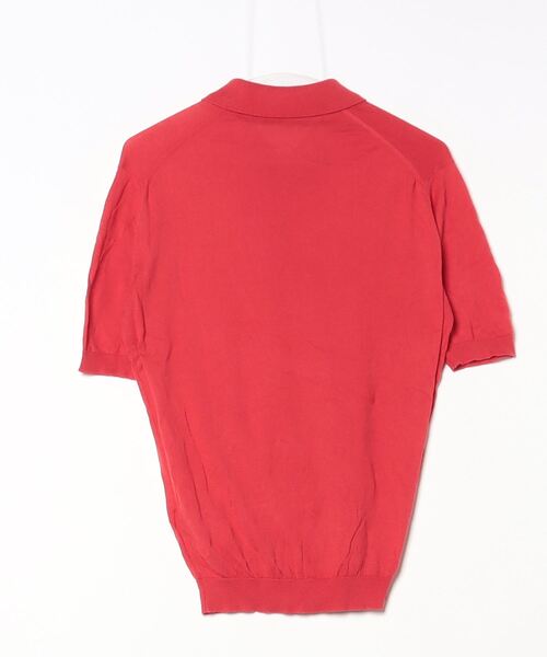 「JOHN SMEDLEY」 半袖ニット X-SMALL レッド メンズ