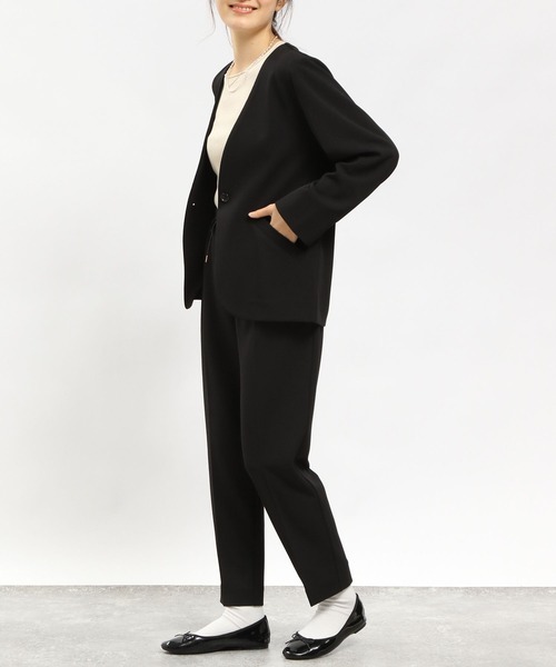 「GLOBAL WORK Smile Seed Store」 ノーカラージャケット LARGE ネイビー レディース_画像3