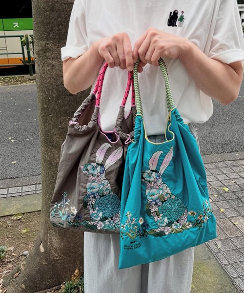 SUPERHAKKA Ball&Chain ボールアンドチェーン コラボ バッグ SUPER HAKKA トートバッグ SUPER HAKKA×Ball＆Chain 花うさぎ
