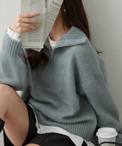 madeinHeaven CRY.トップス ニット セーター Fサイズ RODEO CROWNS WIDE BOWL | 配色ステッチカレッジニットトップス