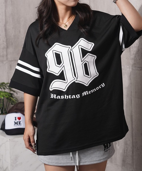 MEMORY tシャツ 「MEMORY」Vネック ナンバリング メッシュT