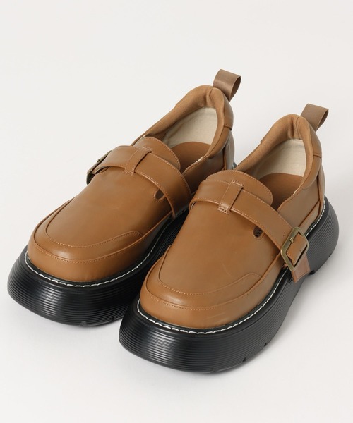 ドレスシューズ・革靴・ビジネスシューズ ^SALT&CHOCOLATE^ Round toe double strap pumps 412411002 8cm2 SALT&CHOCOLATE(ソルトアンドチョコレート) 靴・シューズ