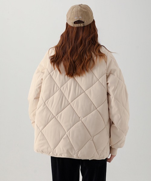 ノーカラーコート コート キルティングブルゾン レディース | cammie | 13