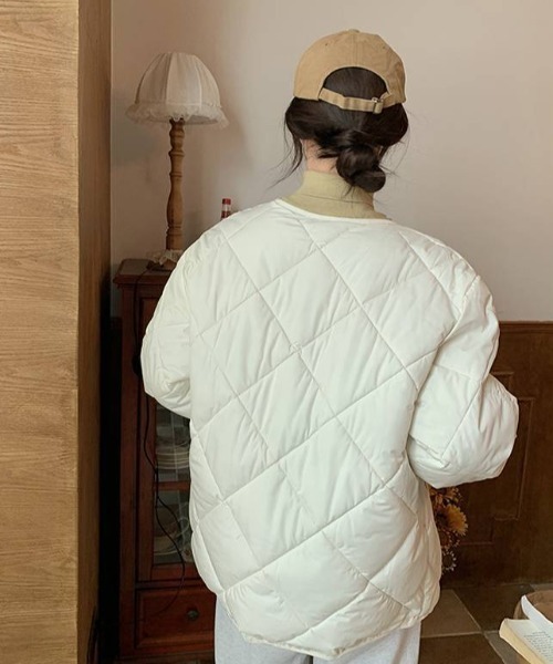 ノーカラーコート コート キルティングブルゾン レディース | cammie | 17