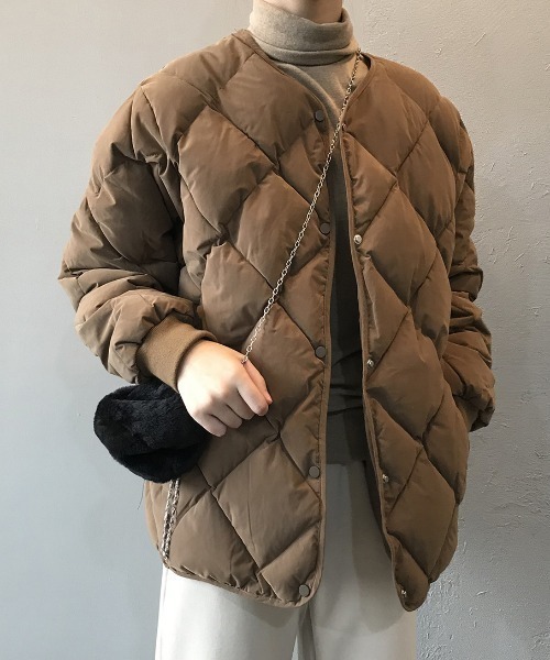 ノーカラーコート コート キルティングブルゾン レディース | cammie | 10