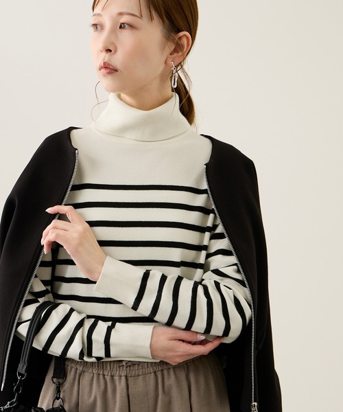 新品● Border タートルネック Knit BORDER WAVE タートルネックニット [全3色] – muta Online Store