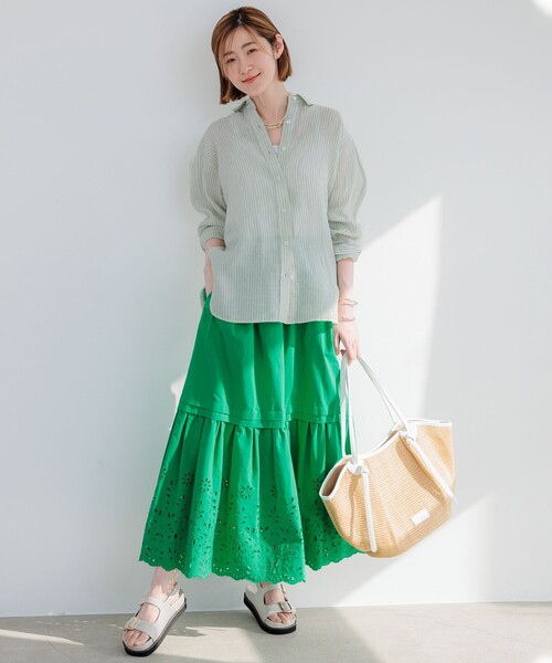 [23 район ] рубашка с длинным рукавом [LIBECO сотрудничество ] 36 серый женский 