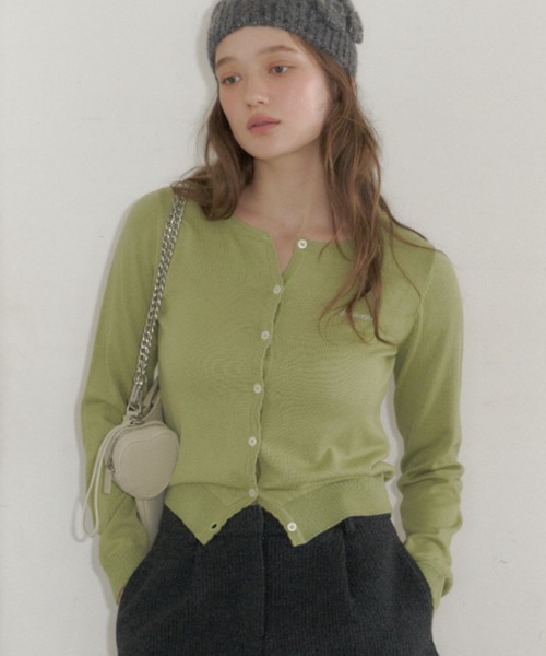 GIUNON スカラップニットカーディガン オリーブ GIUNON カーディガン scallop knit cardigan / スカラップニット