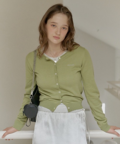 GIUNON スカラップニットカーディガン オリーブ GIUNON カーディガン scallop knit cardigan / スカラップニット