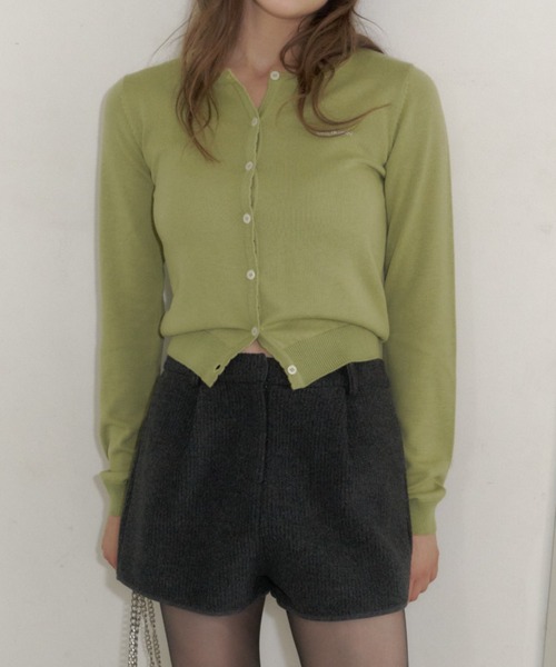 GIUNON スカラップニットカーディガン オリーブ GIUNON カーディガン scallop knit cardigan / スカラップニット