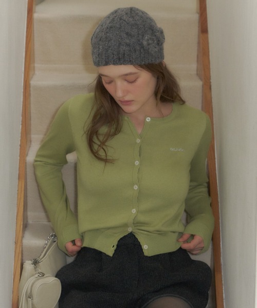 GIUNON スカラップニットカーディガン オリーブ GIUNON カーディガン scallop knit cardigan / スカラップニット