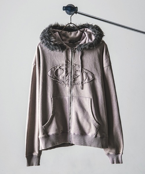 Revo. パーカー ヴィンテージライク フードファー ジップパーカー