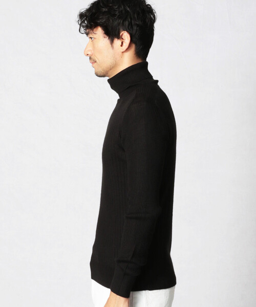 「COMME CA MEN」 タートルネックニット M ネイビー メンズ_画像4