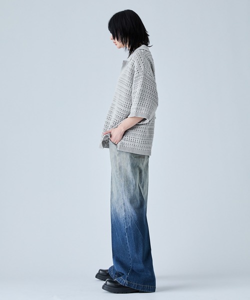 「VELNUS」 7分袖ニット L ブラック メンズ_画像5