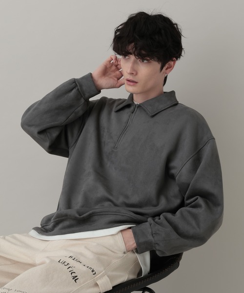 RAGEBLUE（レイジブルー） トレーナー スウェット SUEDE HALF ZIP