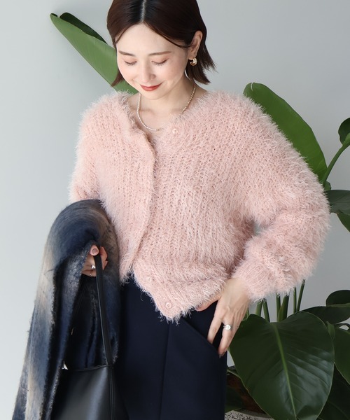 クルーネックシャギーニットカーデ Mila Owen（ミラオーウェン）の「クルーネックシャギーニット