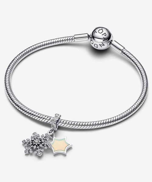 PANDORA（パンドラ） チャーム オパールセント スノーフレーク ダブル