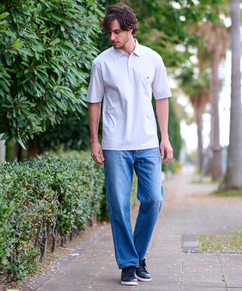 「DRESSTERIOR」 半袖ポロシャツ 91 ネイビー メンズ_画像8