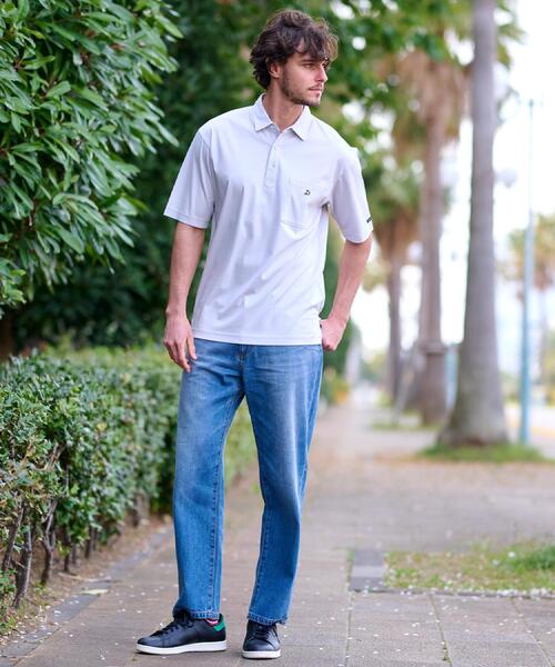 「DRESSTERIOR」 半袖ポロシャツ 91 ネイビー メンズ_画像9