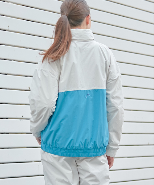 「CROSSPLUS ONLINE」 ナイロンブルゾン M ライトグレー レディース_画像2