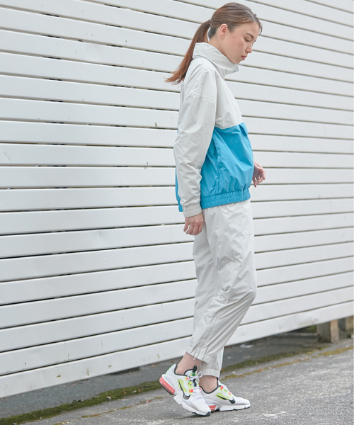 「CROSSPLUS ONLINE」 ナイロンブルゾン M ライトグレー レディース_画像3