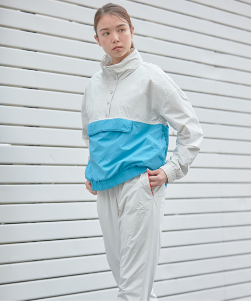 「CROSSPLUS ONLINE」 ナイロンブルゾン M ライトグレー レディース_画像4