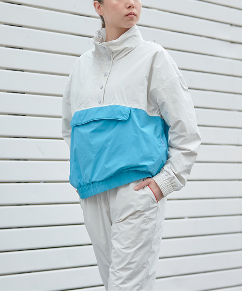 「CROSSPLUS ONLINE」 ナイロンブルゾン M ライトグレー レディース_画像6