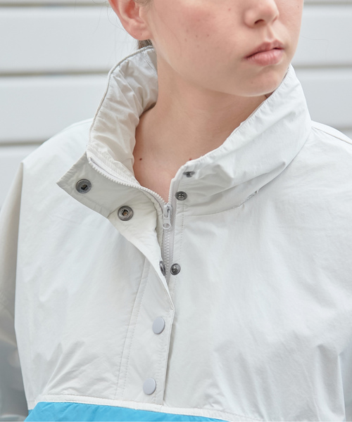 「CROSSPLUS ONLINE」 ナイロンブルゾン M ライトグレー レディース_画像8