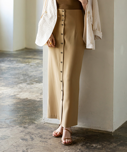 「NOBLE」 ロングスカート 36 ベージュ レディース_画像2