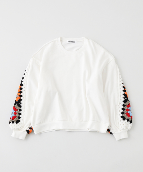 DISCOVERED（ディスカバード） トレーナー スウェット CROCHET SLEEVE