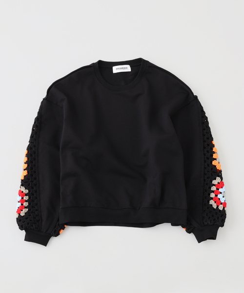 新品 定価36300円 ディスカバード 再構築 リメイク 一点物 スウェット DISCOVERED（ディスカバード） トレーナー スウェット CROCHET SLEEVE