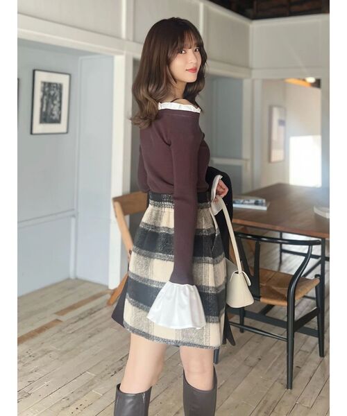 MERCURYDUO（マーキュリーデュオ） スカート シャギーチェックミニ