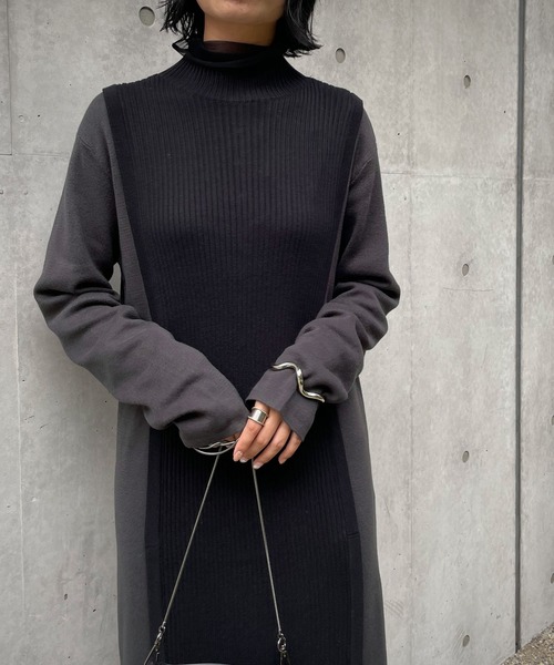 「&g'aime」 ニットワンピース FREE ブラック レディース_画像8