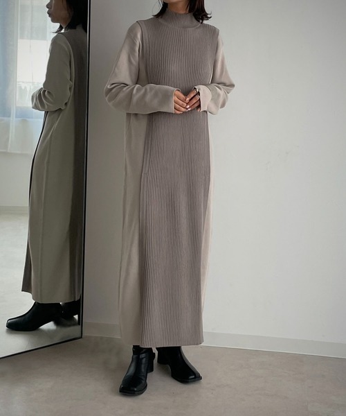 「&g'aime」 ニットワンピース FREE ブラック レディース_画像9