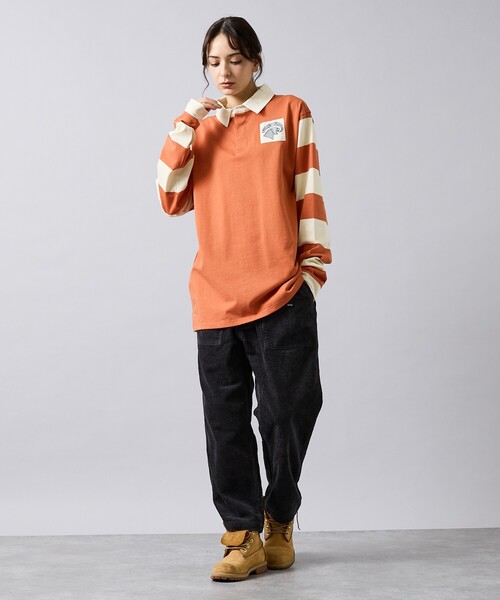 25AW 最新6 ROKU コットン ボーダー ラガー トップス シャツ ポロ 25AW