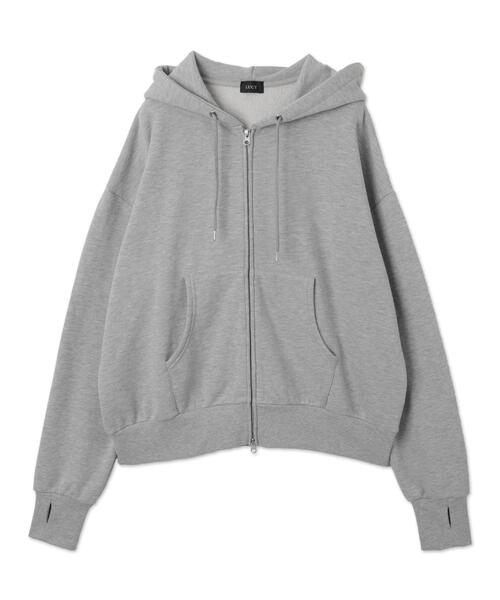 「LUCY」 ジップアップパーカー LARGE 杢グレー メンズ_画像7