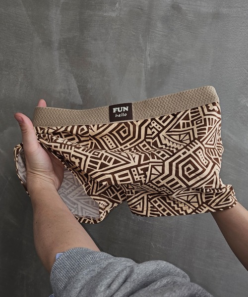 ボクサーパンツ メンズ アンダーウェア エスニック 総柄 幾何学柄 ローライズ ボクサーパンツ フィジーク マッスル WO25W13UW20 | WESTBOY | 02