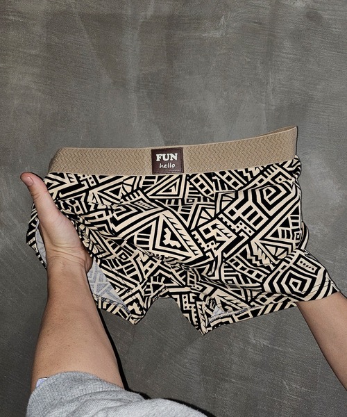 ボクサーパンツ メンズ アンダーウェア エスニック 総柄 幾何学柄 ローライズ ボクサーパンツ フィジーク マッスル WO25W13UW20 | WESTBOY