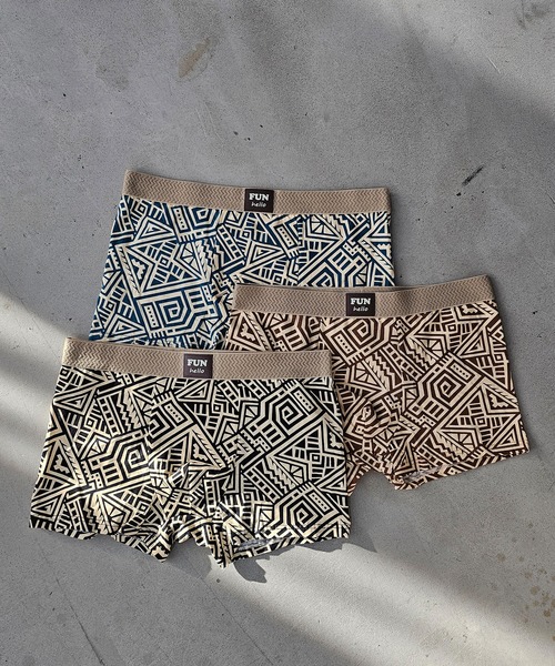 ボクサーパンツ メンズ アンダーウェア エスニック 総柄 幾何学柄 ローライズ ボクサーパンツ フィジーク マッスル WO25W13UW20 | WESTBOY | 04