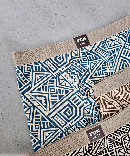 ボクサーパンツ メンズ アンダーウェア エスニック 総柄 幾何学柄 ローライズ ボクサーパンツ フィジーク マッスル WO25W13UW20 | WESTBOY | 05