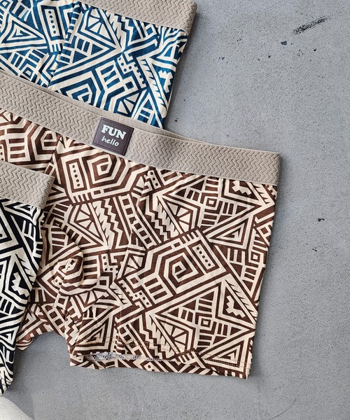 ボクサーパンツ メンズ アンダーウェア エスニック 総柄 幾何学柄 ローライズ ボクサーパンツ フィジーク マッスル WO25W13UW20 | WESTBOY | 06