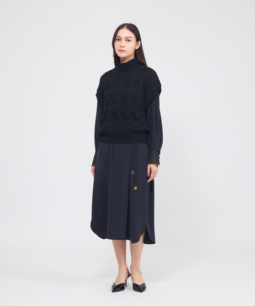 EPOCA（エポカ） ベスト ジレ ケーブルニット タートルネックジレ