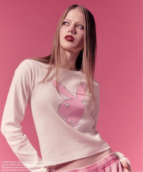 PLAYBOY（プレイボーイ） tシャツ × X-girl L/S BABY TEE レディース
