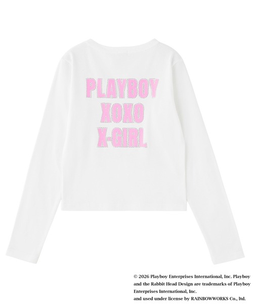 PLAYBOY（プレイボーイ） tシャツ × X-girl L/S BABY TEE レディース