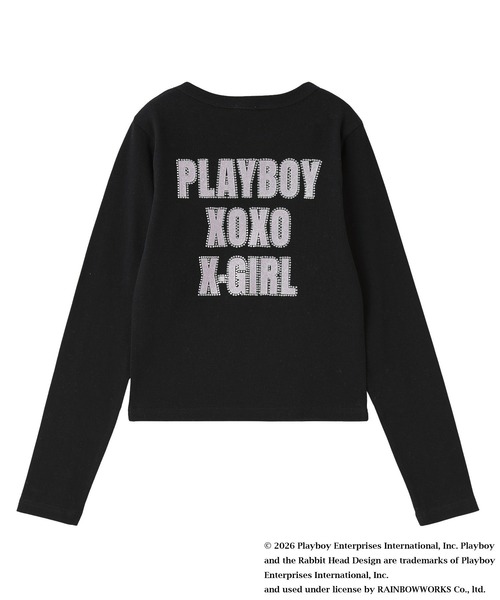 PLAYBOY（プレイボーイ） tシャツ × X-girl L/S BABY TEE レディース