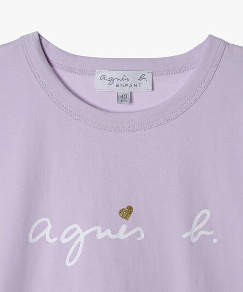 agnes b.（アニエスベー） tシャツ キッズ ロゴ ハート プリント