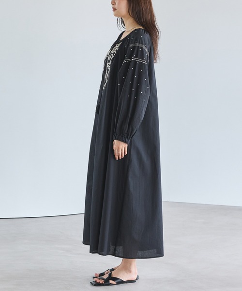 「LAVEANGE」 長袖ワンピース 4L ブラック レディース_画像3