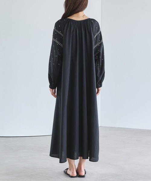 「LAVEANGE」 長袖ワンピース 4L ブラック レディース_画像4