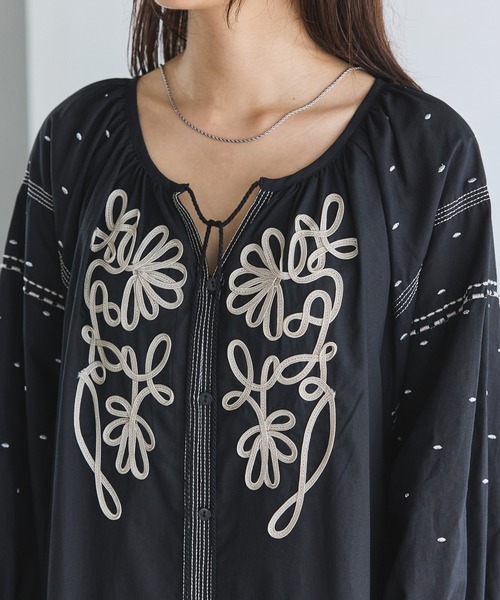 「LAVEANGE」 長袖ワンピース 4L ブラック レディース_画像6